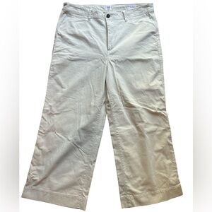 GAP Cream/Khaki High Rise Wide Legged Cropped Pants